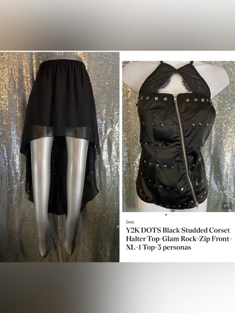 L8teR Black Sheer High-Low Chiffon Skirt | Gothic Rocker Layered L